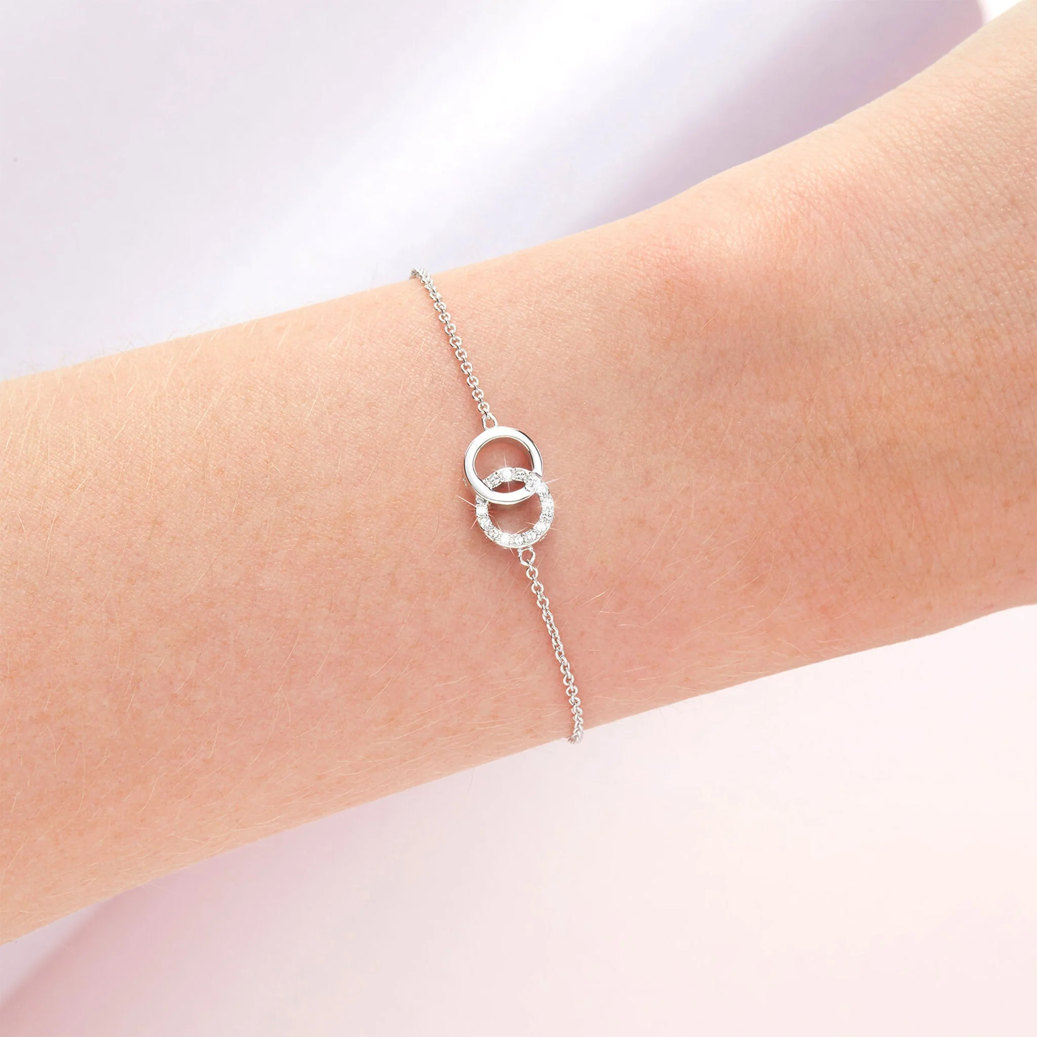 Olivia Burton Silver Bejewelled Interlink Chain Bracelet - Image 2