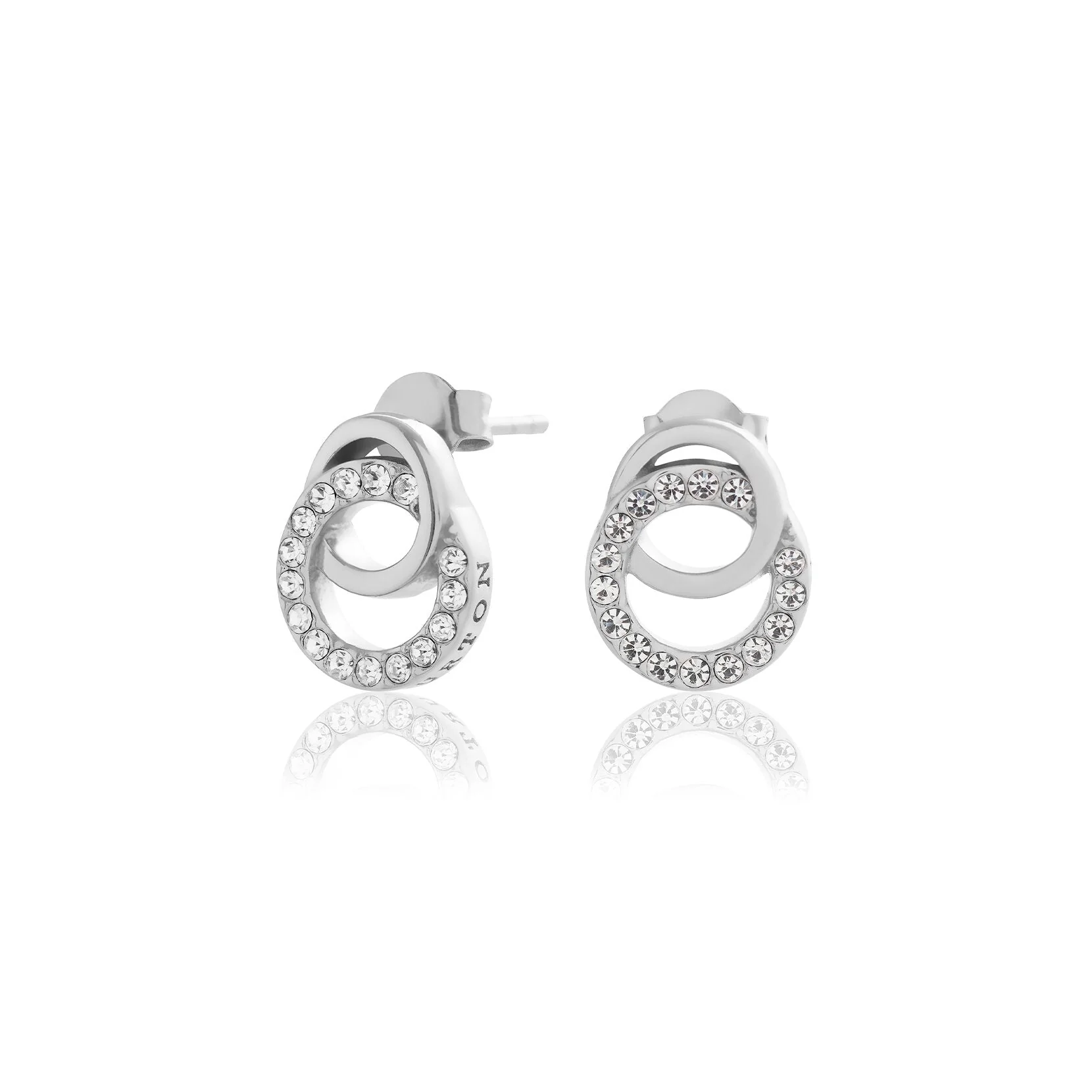 Olivia Burton Silver Interlink Drop Stud Earrings