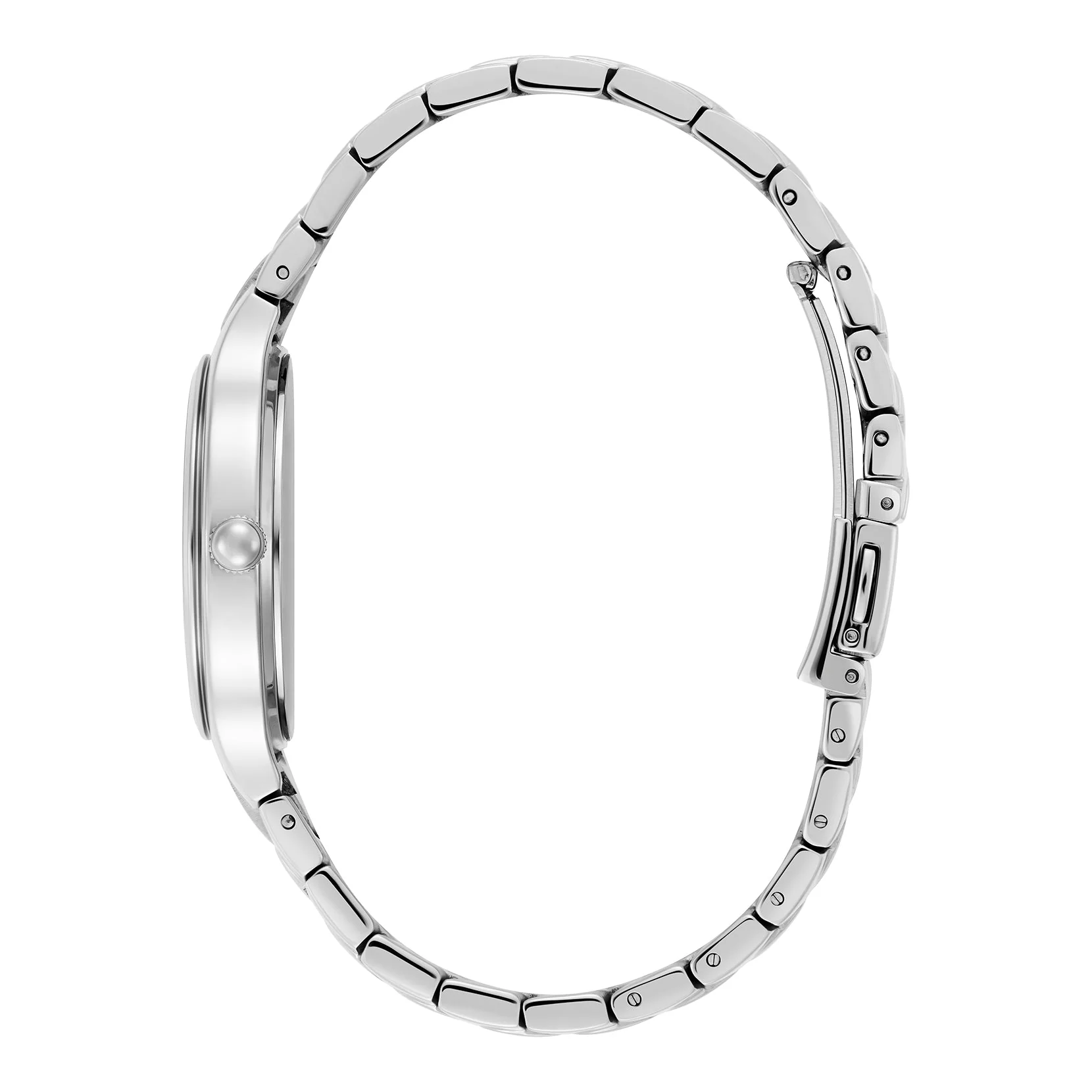 Olivia Burton Silver Lea Pink Dial Watch - Image 4
