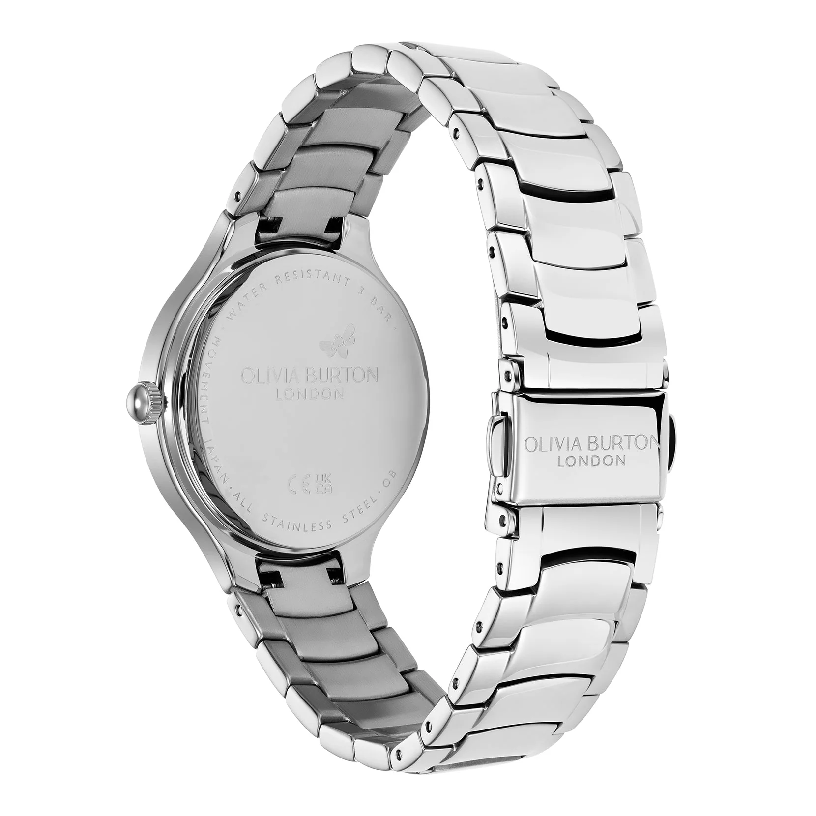 Olivia Burton Silver Lea Pink Dial Watch - Image 5