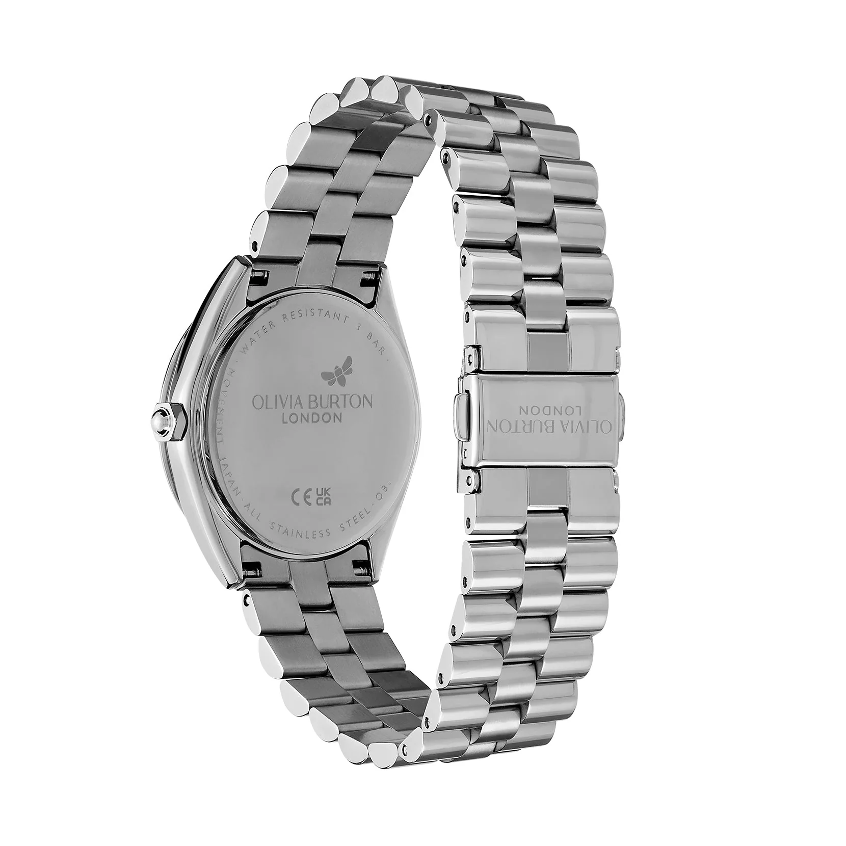 Olivia Burton Silver & Rose Sunray Dial Watch - Image 6
