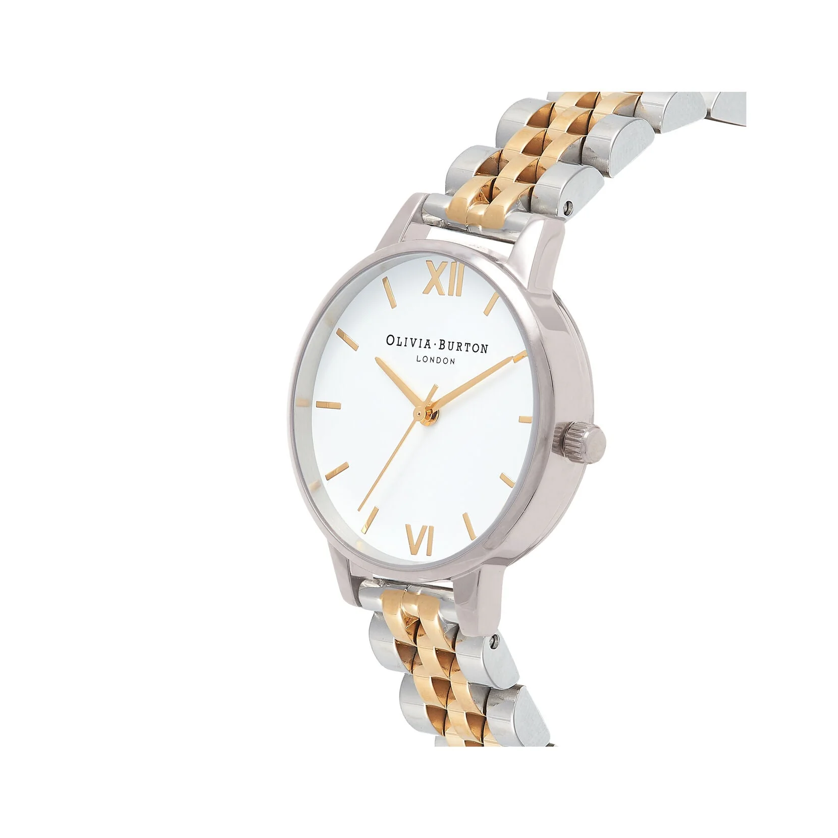 Olivia Burton White Dial Silver & Gold Bracelet Watch - Image 3