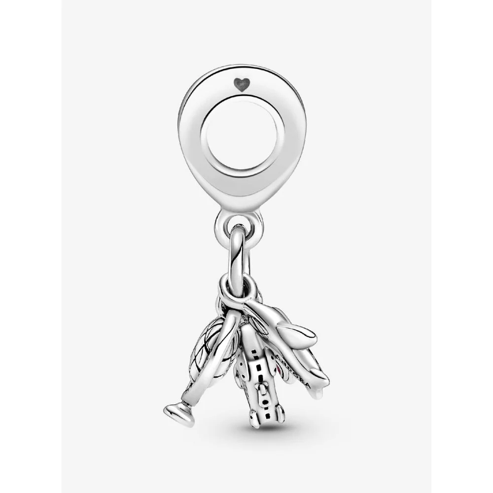 Pandora Silver Airplane, Globe & Suitcase Dangle Charm - Image 5