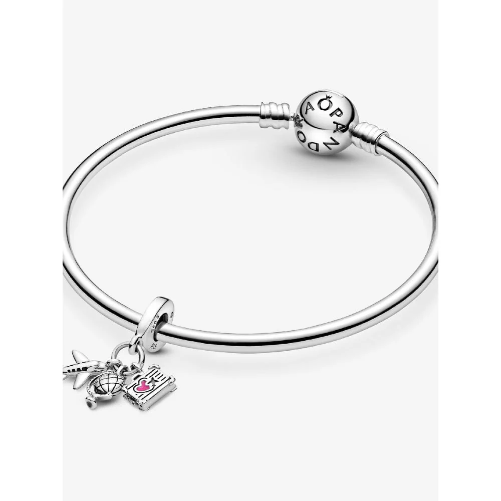 Pandora Silver Airplane, Globe & Suitcase Dangle Charm - Image 6
