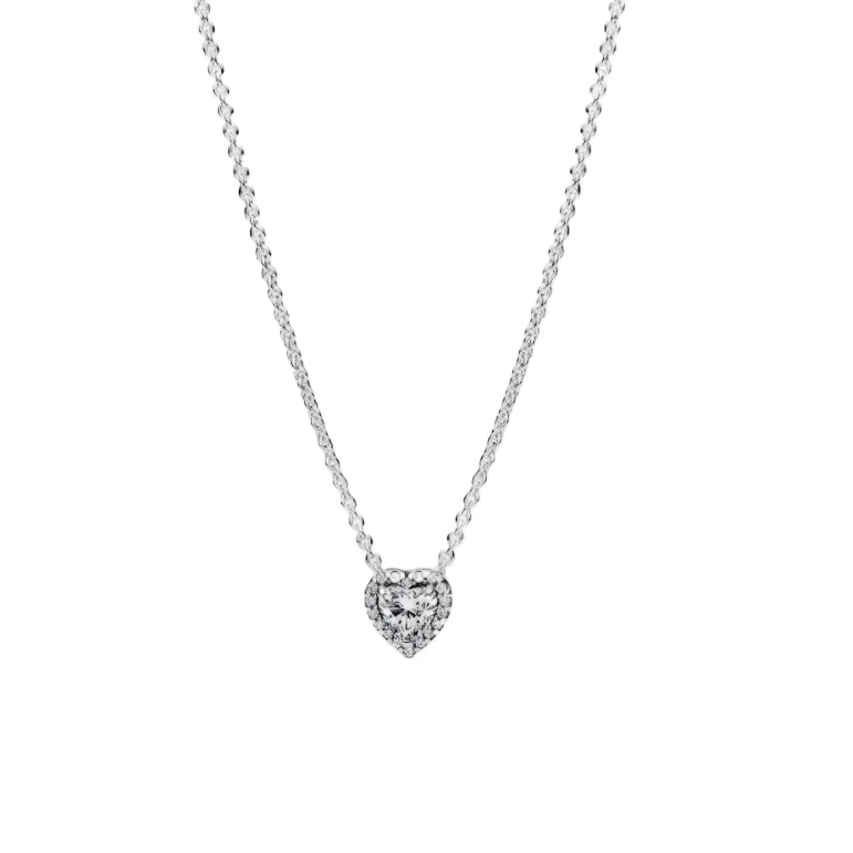 Pandora Silver Elevated Heart Necklace