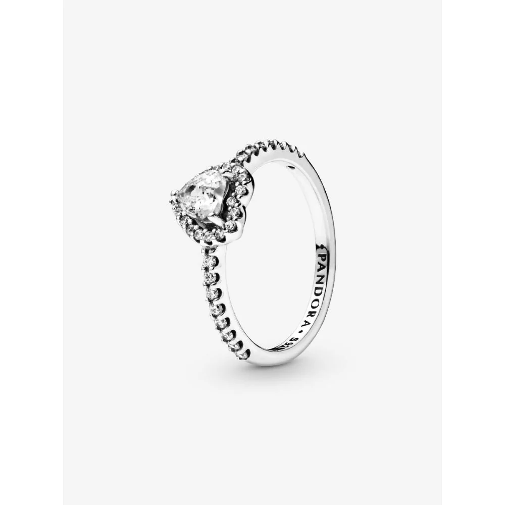 Pandora Silver Elevated Heart Ring