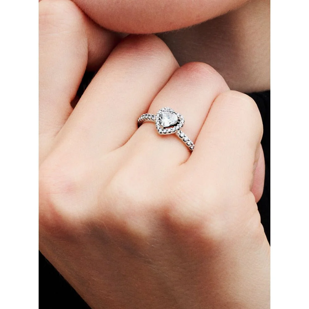 Pandora Silver Elevated Heart Ring - Image 2
