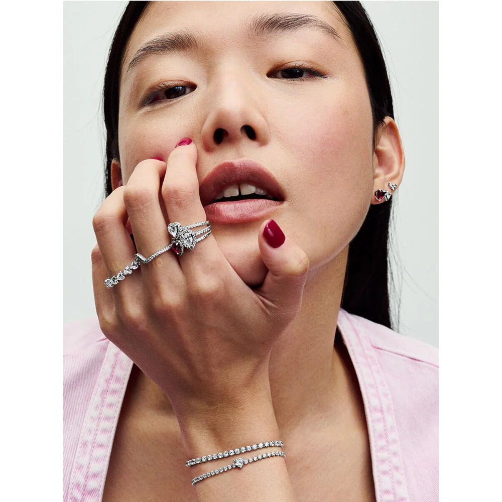 Pandora Silver Elevated Heart Ring - Image 3