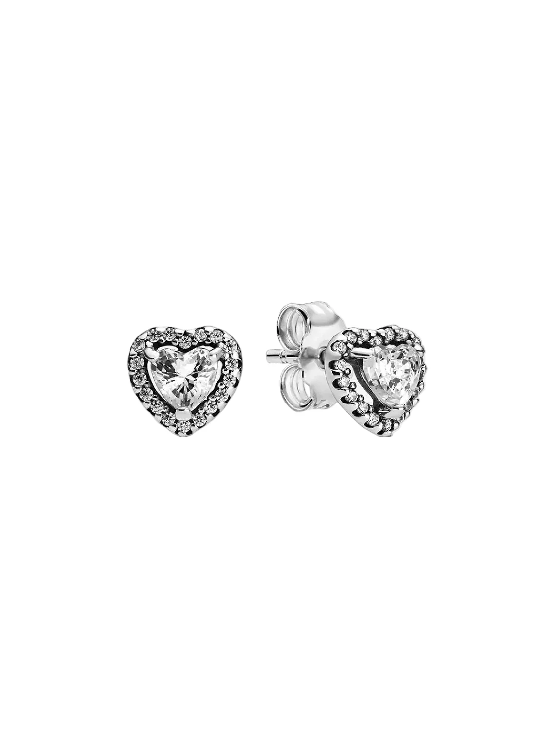 Pandora Silver Elevated Heart Stud Earrings