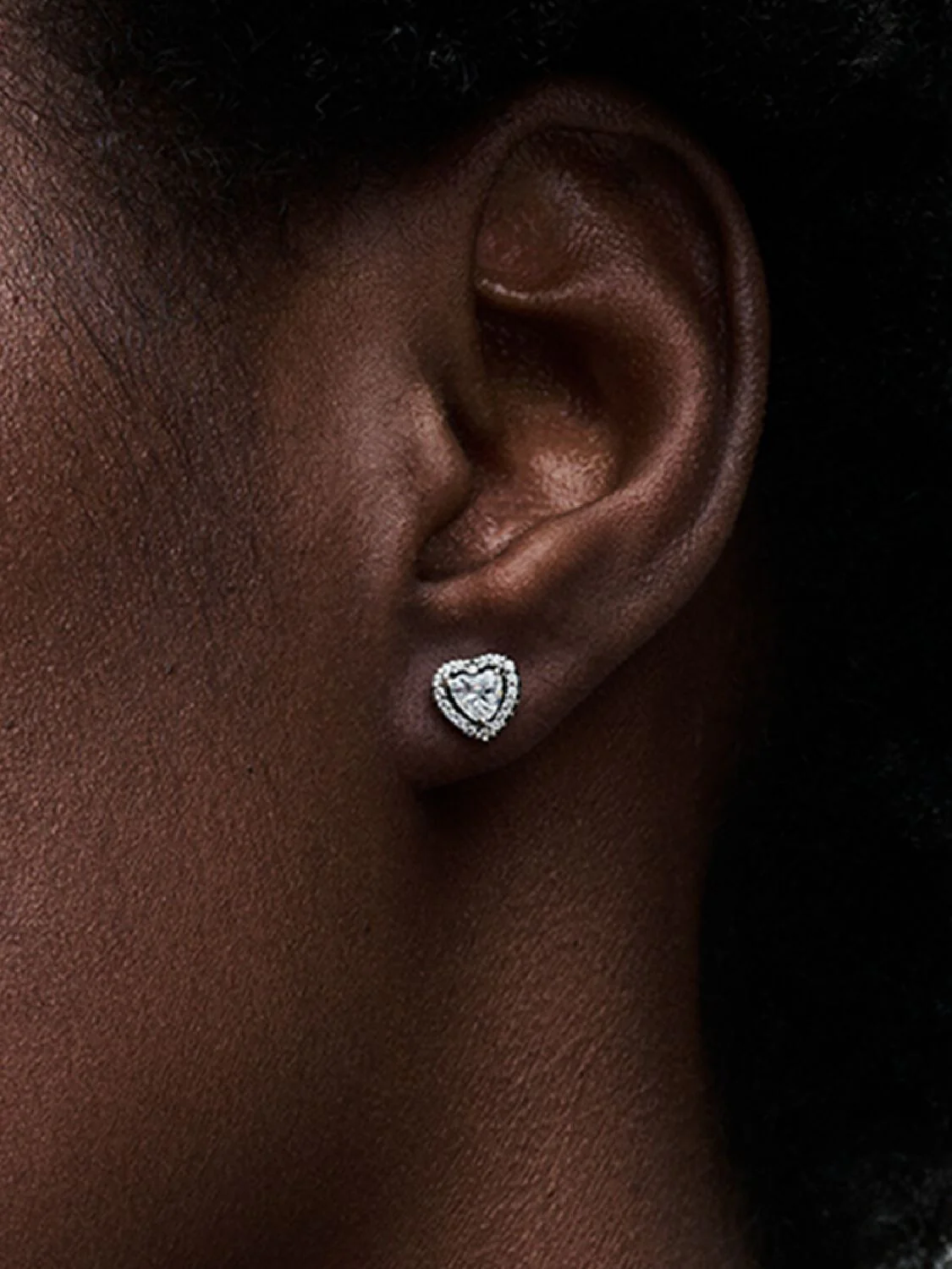 Pandora Silver Elevated Heart Stud Earrings - Image 2
