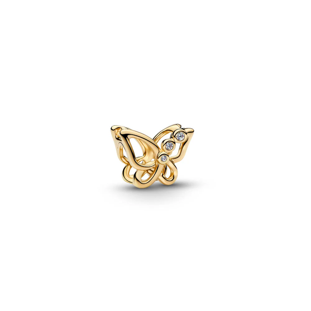 Pandora Gold Butterfly Openwork Charm