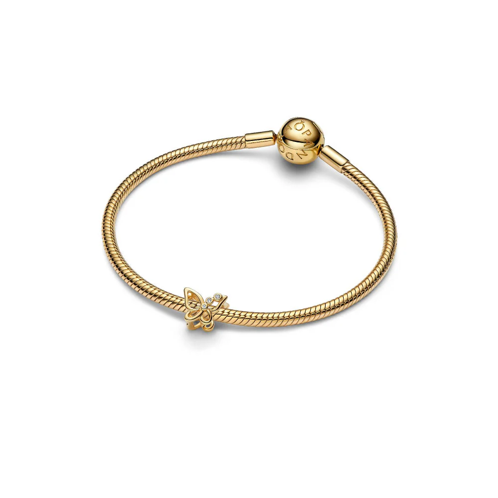 Pandora Gold Butterfly Openwork Charm - Image 3