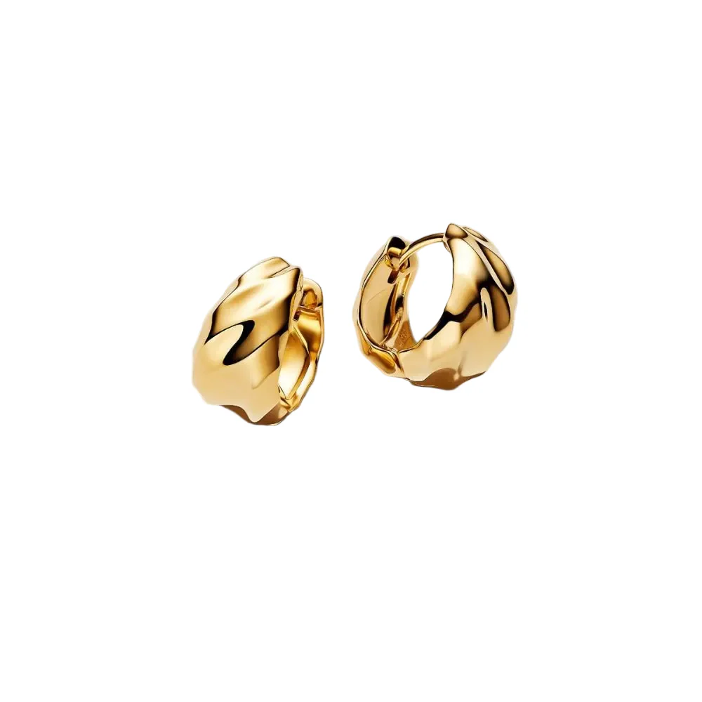 Pandora
Gold Plated Rippled Hoop Earrings