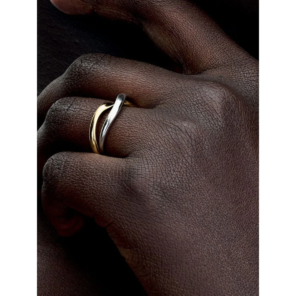 Pandora
Gold Plated Silver Two - Tone Entwined Bands Ring - Image 2