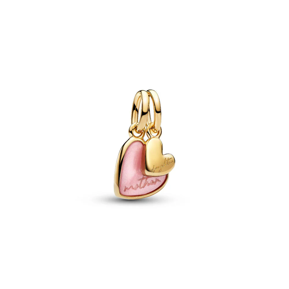 Pandora Gold Mother & Daughter Pink Splittable Dangle Charm