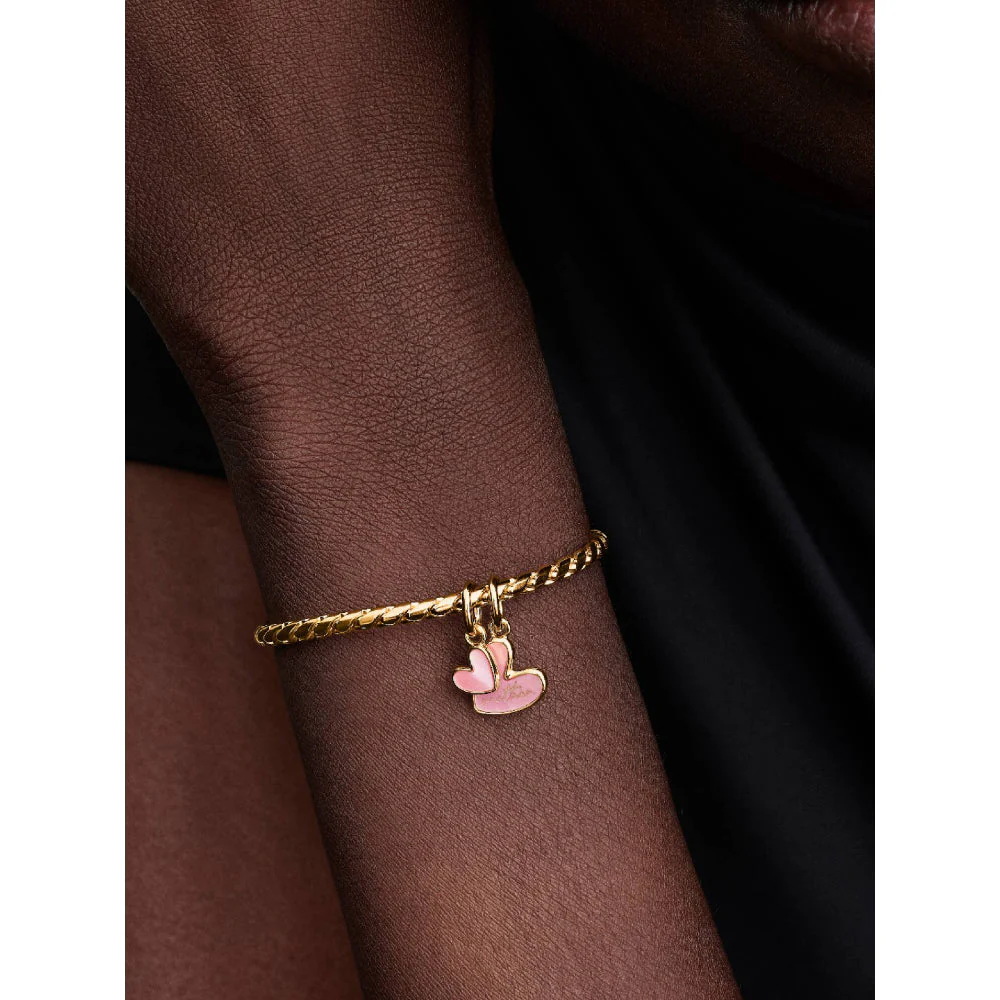 Pandora Gold Mother & Daughter Pink Splittable Dangle Charm - Image 2