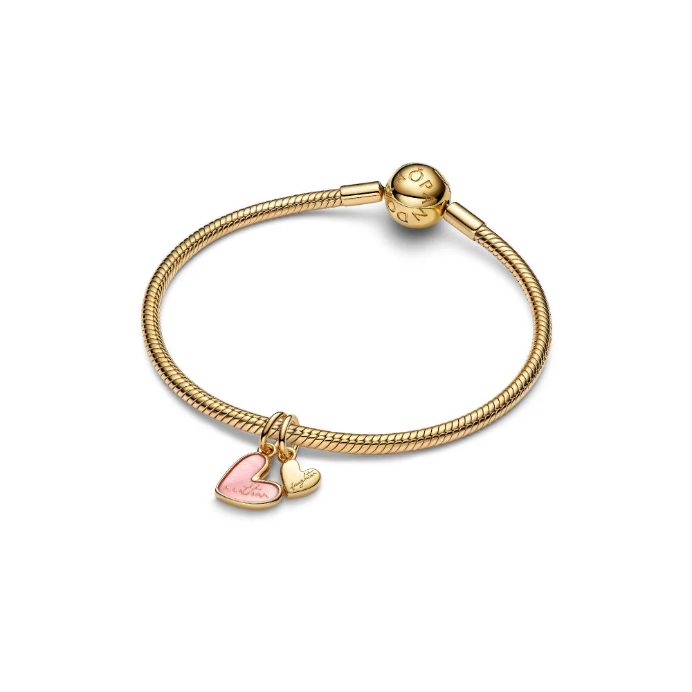 Pandora Gold Mother & Daughter Pink Splittable Dangle Charm - Image 5
