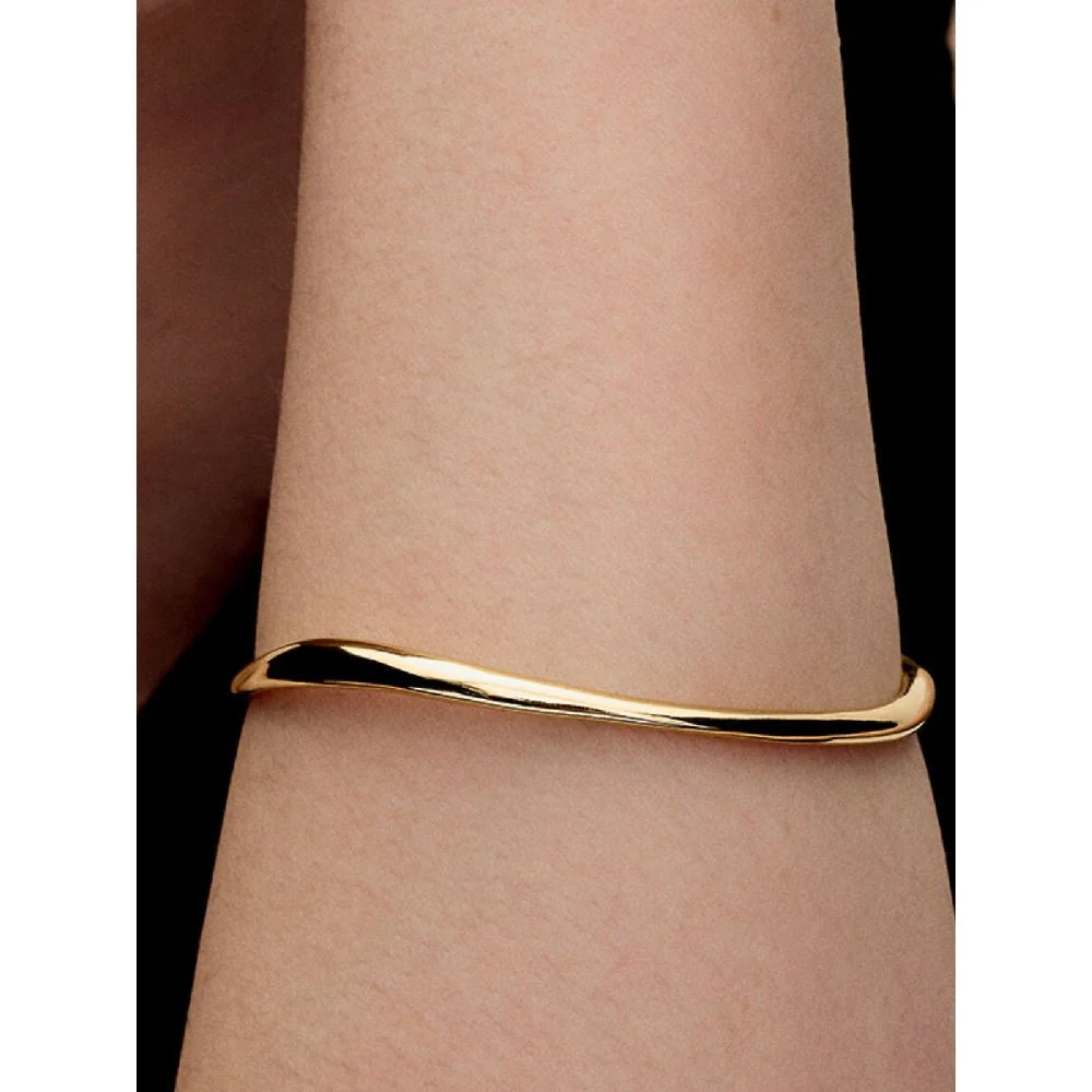 Pandora
Gold Plated Organically Shaped Bangle - Image 2