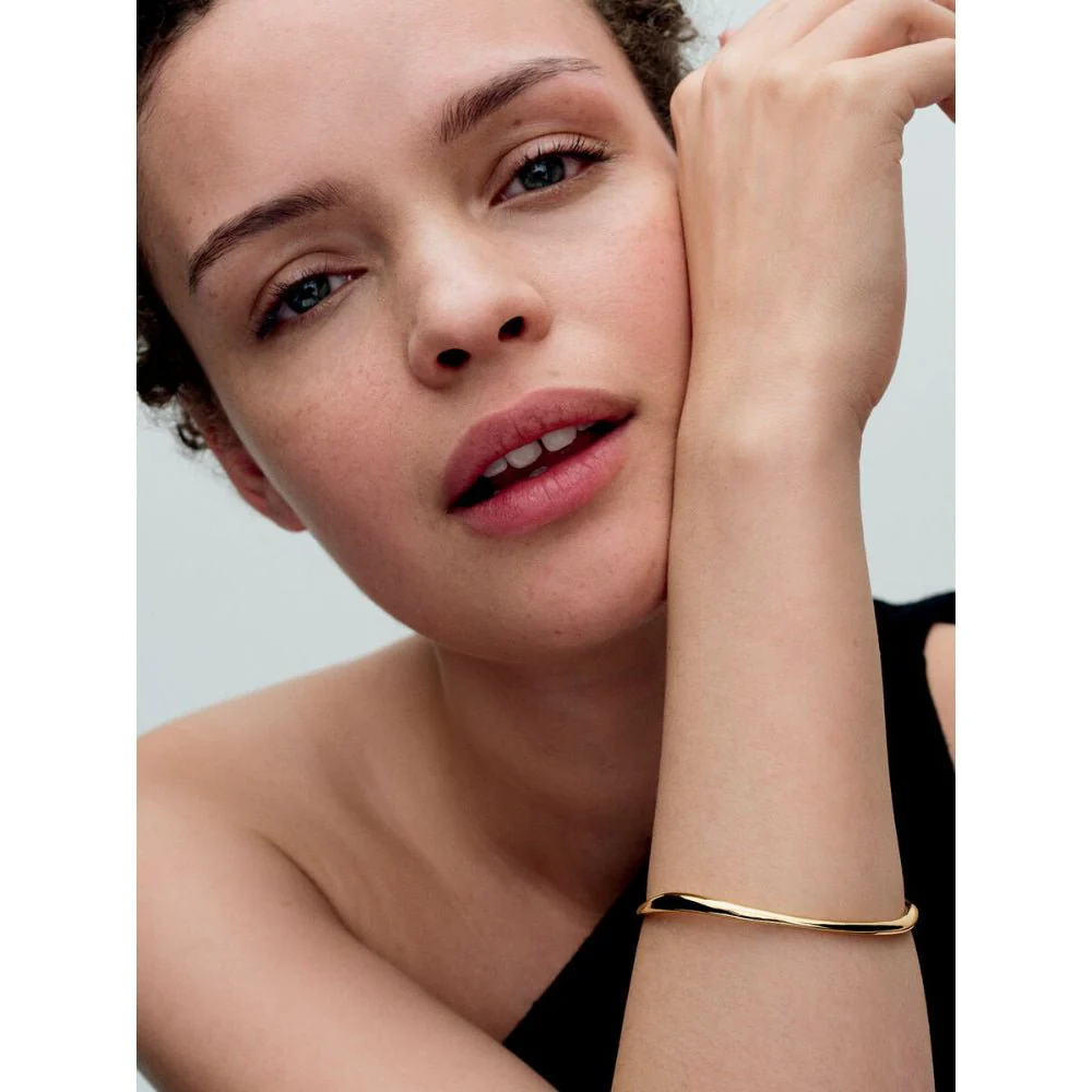 Pandora
Gold Plated Organically Shaped Bangle - Image 3