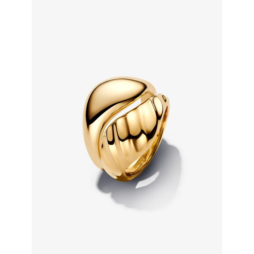 Pandora Gold Plated Rippled Stacking Rings