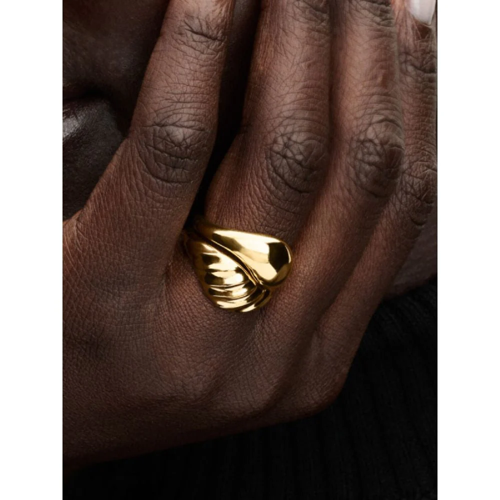 Pandora Gold Plated Rippled Stacking Rings - Image 2