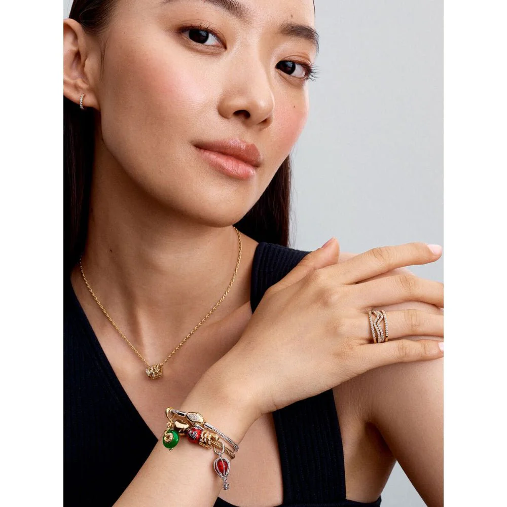 Pandora
Gold Plated Sparkling Wave Ring - Image 4