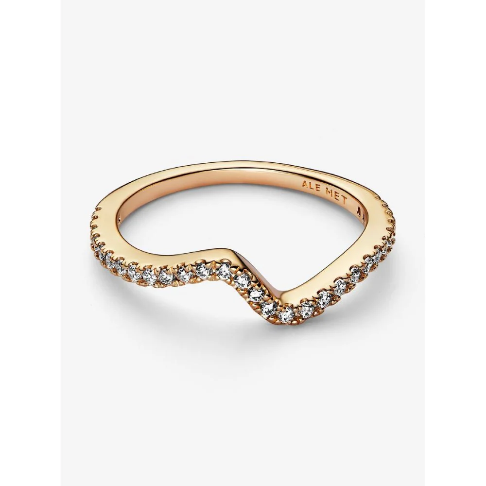 Pandora
Gold Plated Sparkling Wave Ring - Image 6