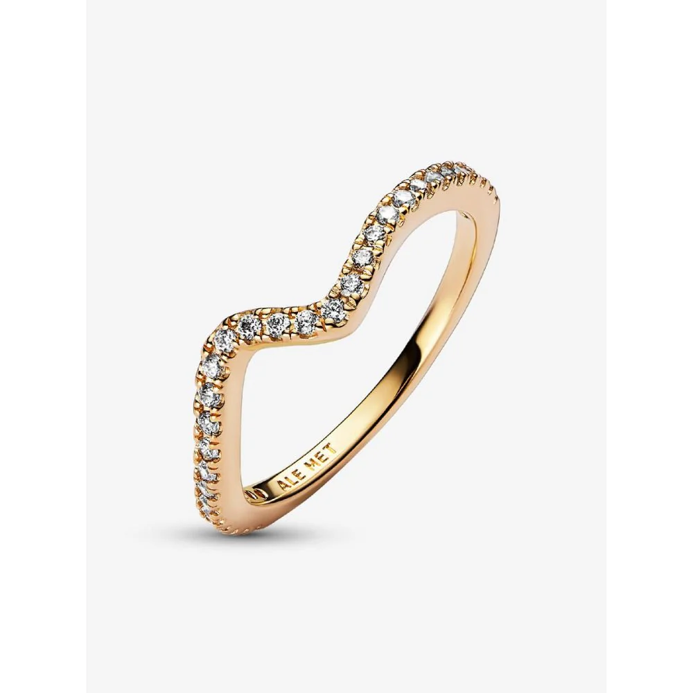 Pandora
Gold Plated Sparkling Wave Ring - Image 7