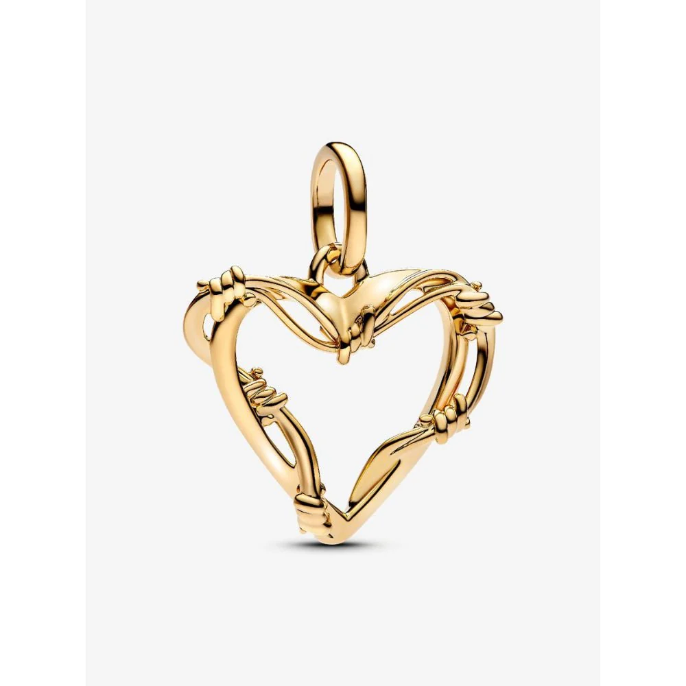 Pandora Gold Plated Wire Heart Dangle Charm