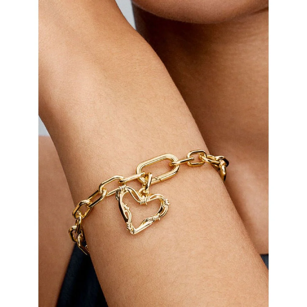Pandora Gold Plated Wire Heart Dangle Charm - Image 2
