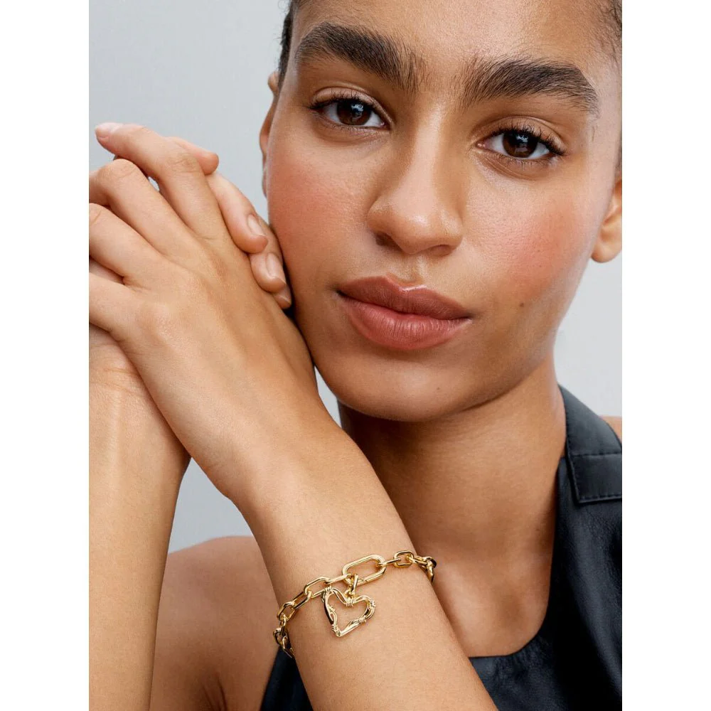 Pandora Gold Plated Wire Heart Dangle Charm - Image 3