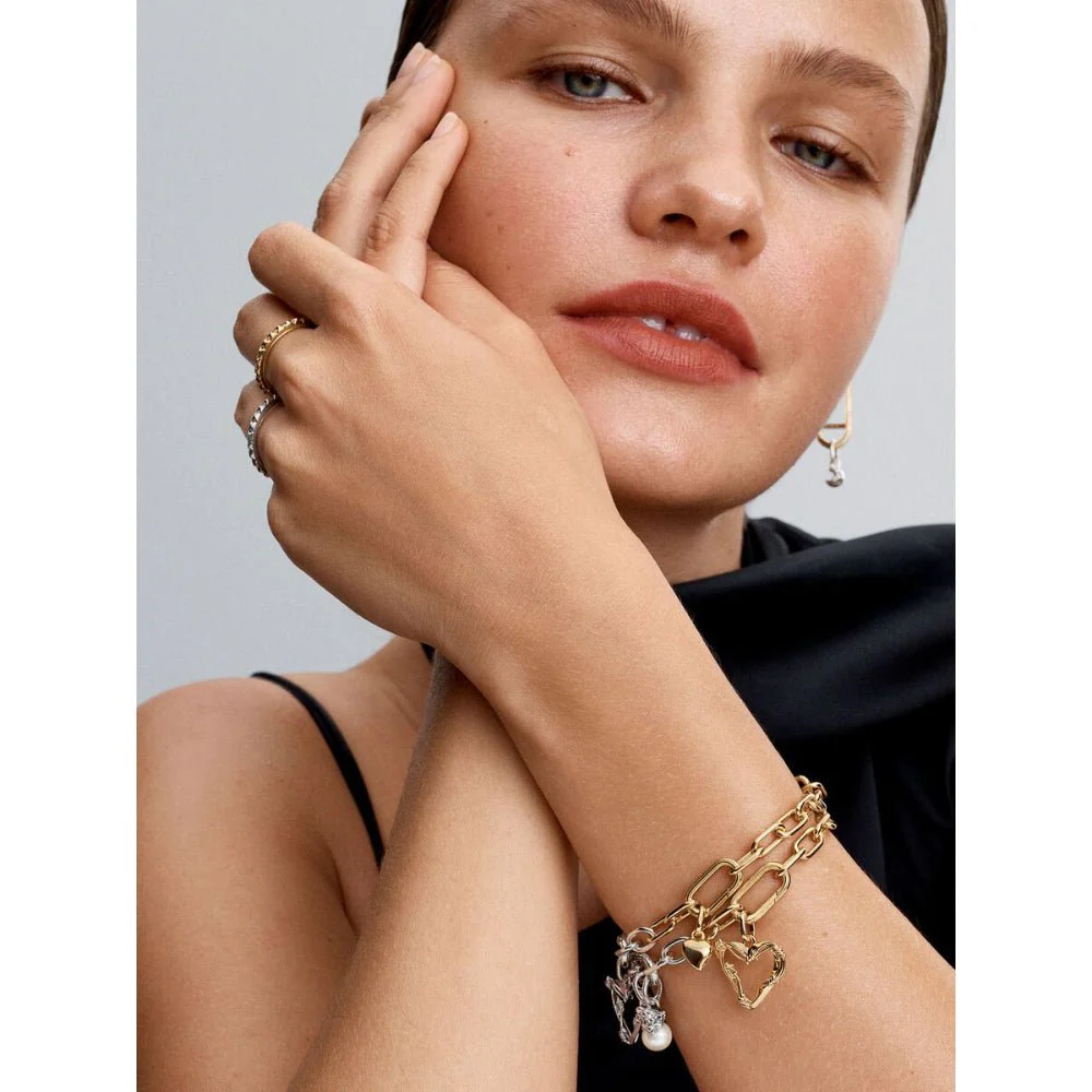 Pandora Gold Plated Wire Heart Dangle Charm - Image 4
