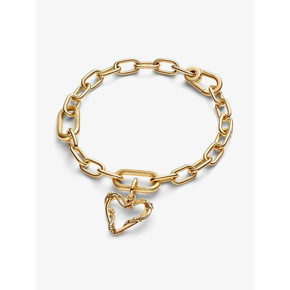 Pandora Gold Plated Wire Heart Dangle Charm - Image 5