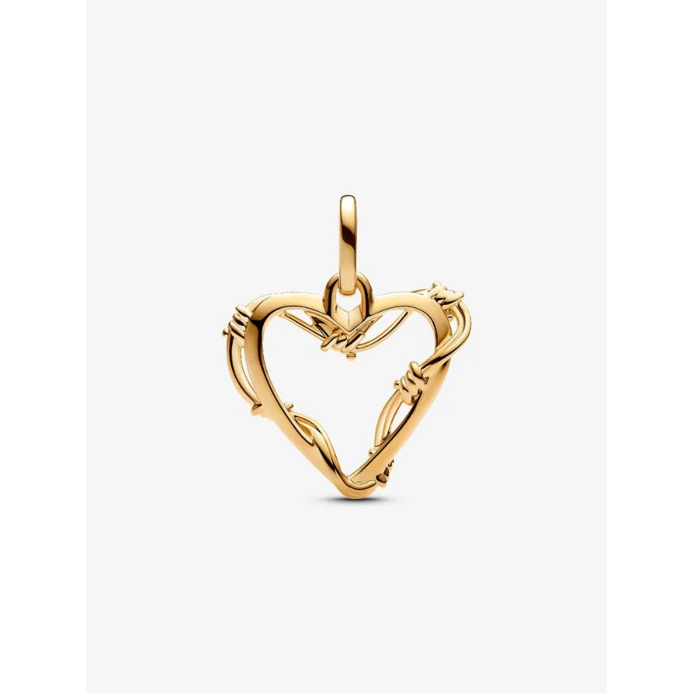 Pandora Gold Plated Wire Heart Dangle Charm - Image 6