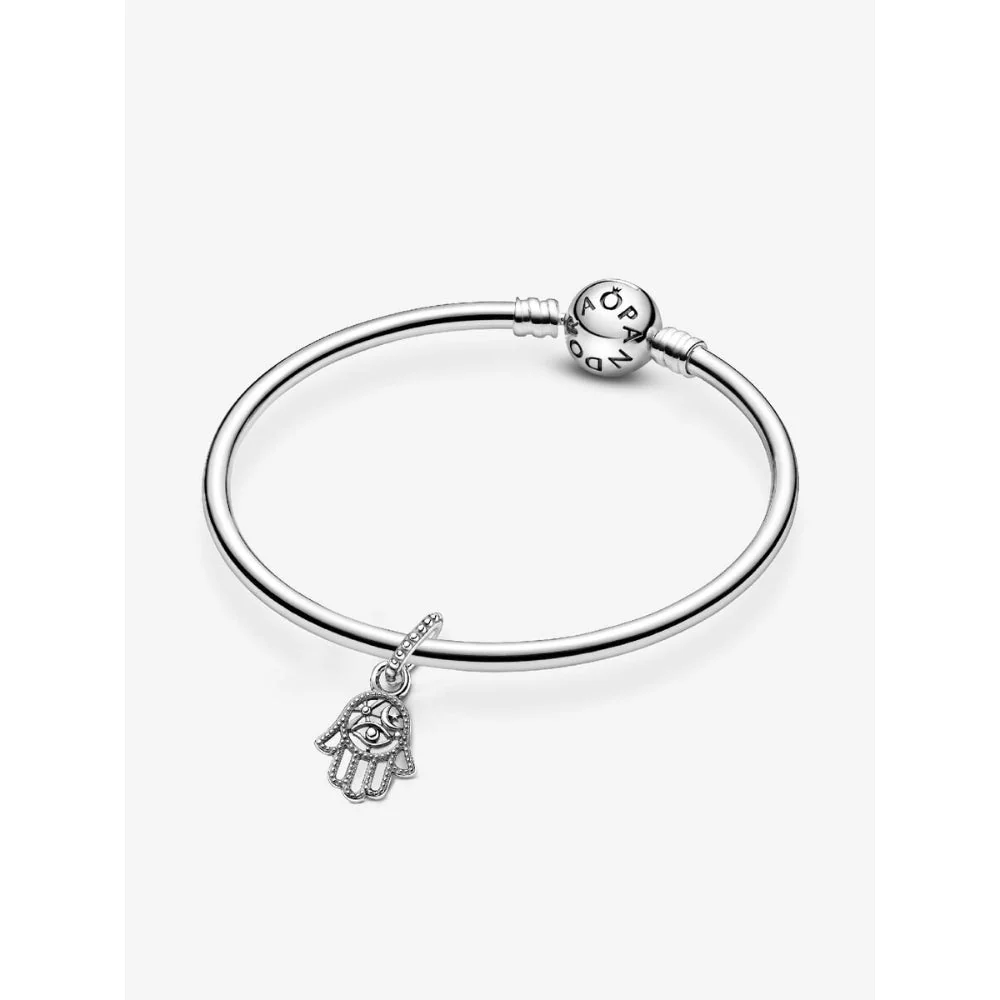 Pandora Silver Protective Hamsa Hand Dangle Charm - Image 4