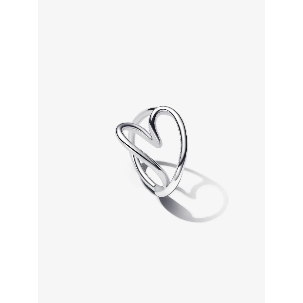 Pandora Silver Organically Shaped Heart Ring