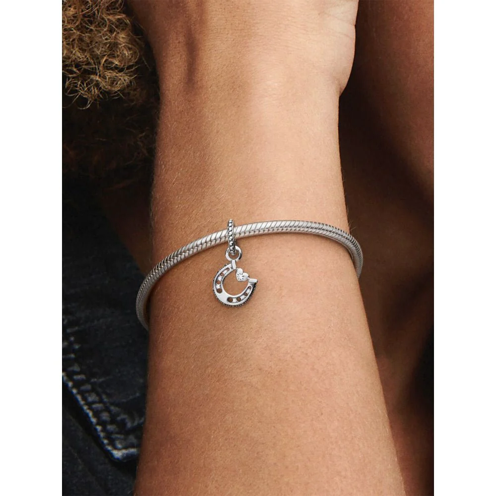 Pandora Silver Good Luck Horseshoe Dangle Charm - Image 2