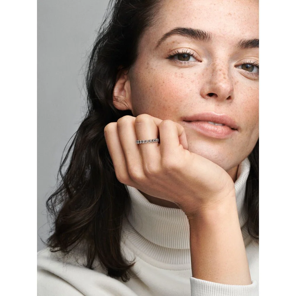Pandora Silver Band of Hearts Ring - Image 3