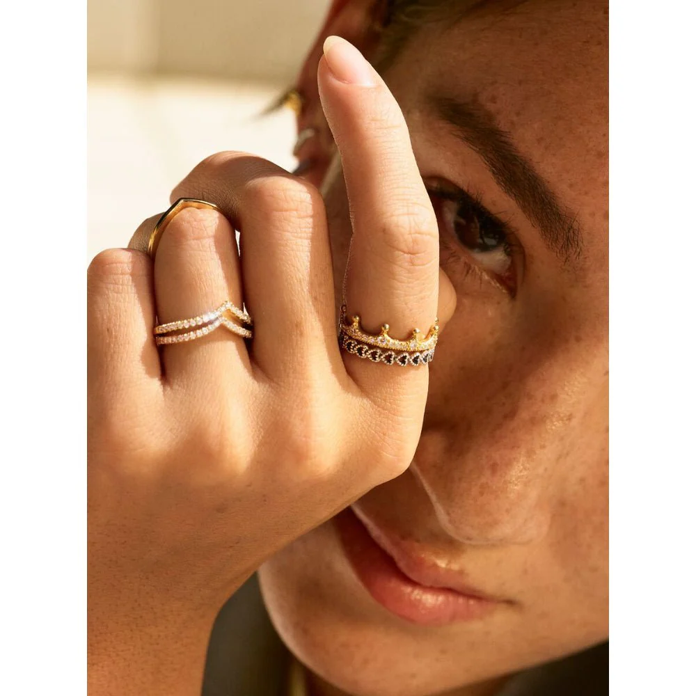 Pandora Silver Band of Hearts Ring - Image 4