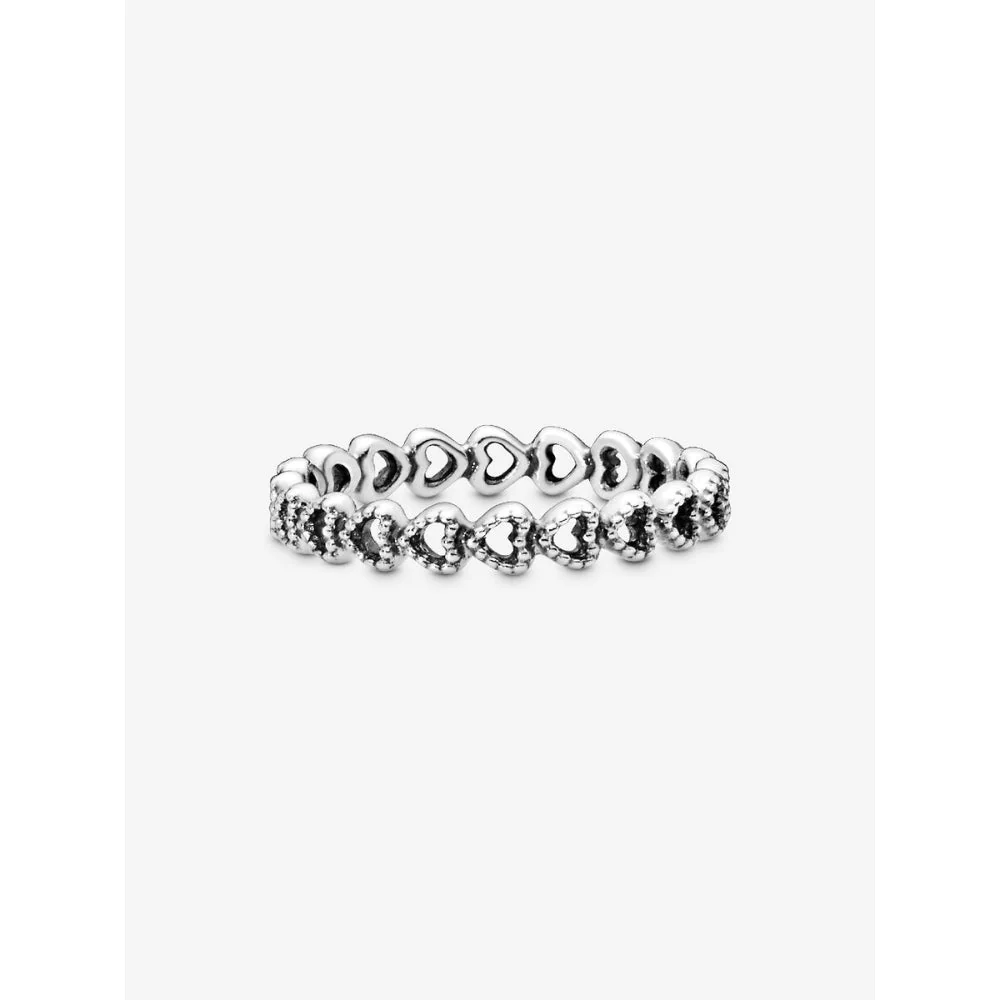 Pandora Silver Band of Hearts Ring - Image 5