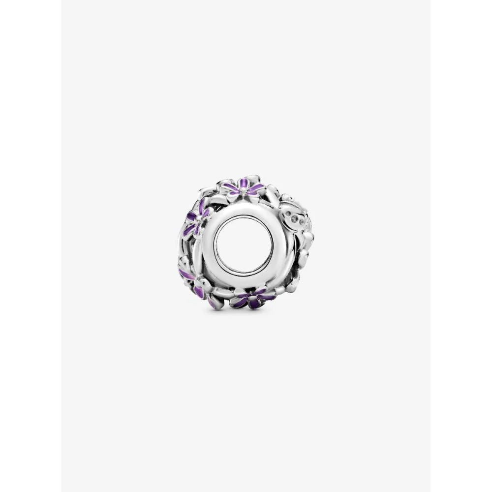 Pandora Silver Openwork Purple Daisy Charm - Image 5