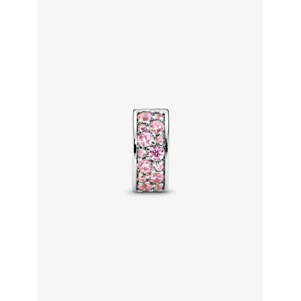 Pandora Silver Pink Pave Clip Charm - Image 4