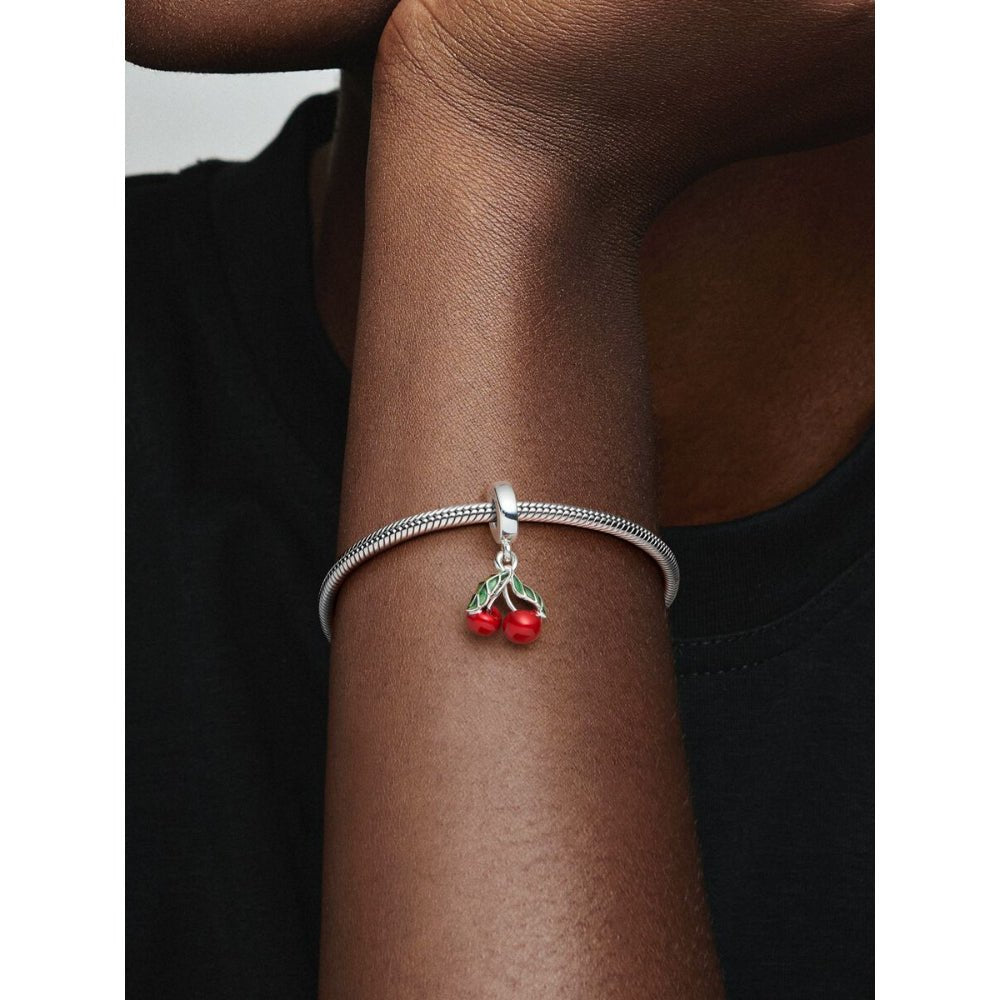 Pandora Silver Asymmetrical Cherry Fruit Dangle Charm - Image 2