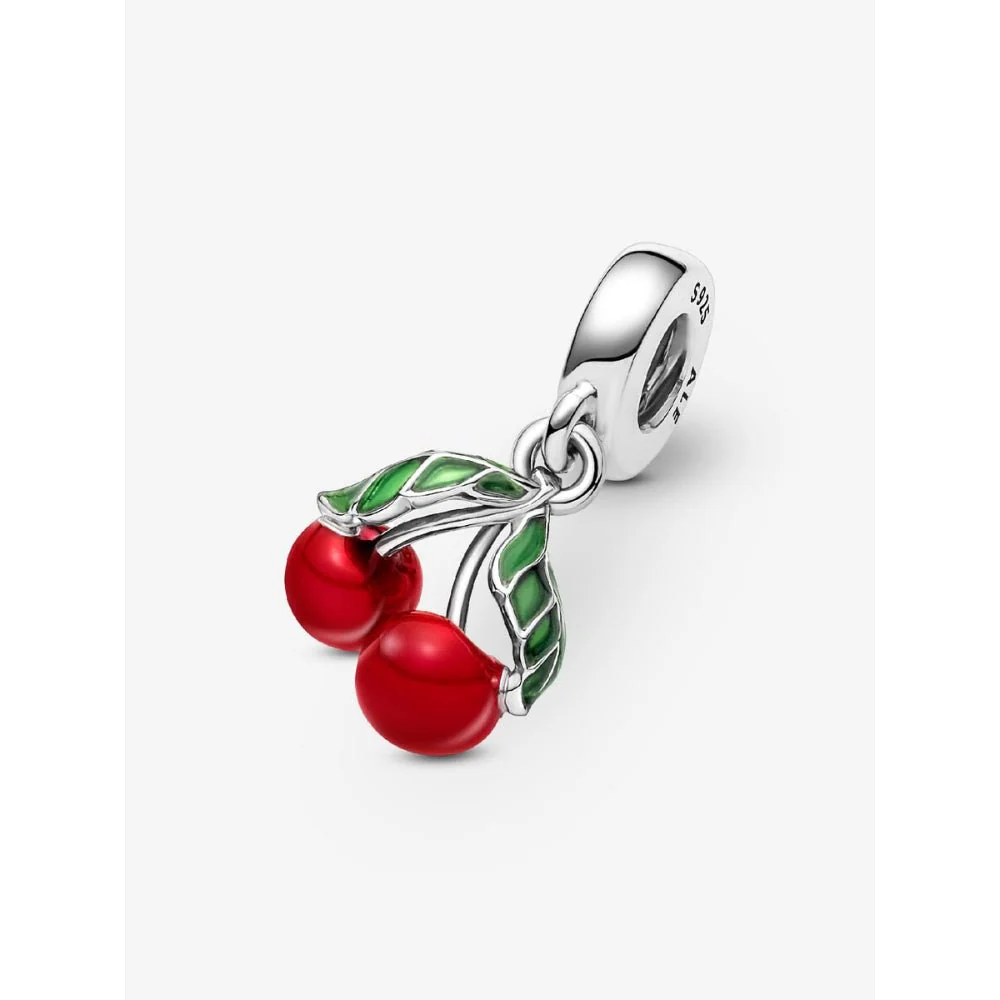 Pandora Silver Asymmetrical Cherry Fruit Dangle Charm - Image 6