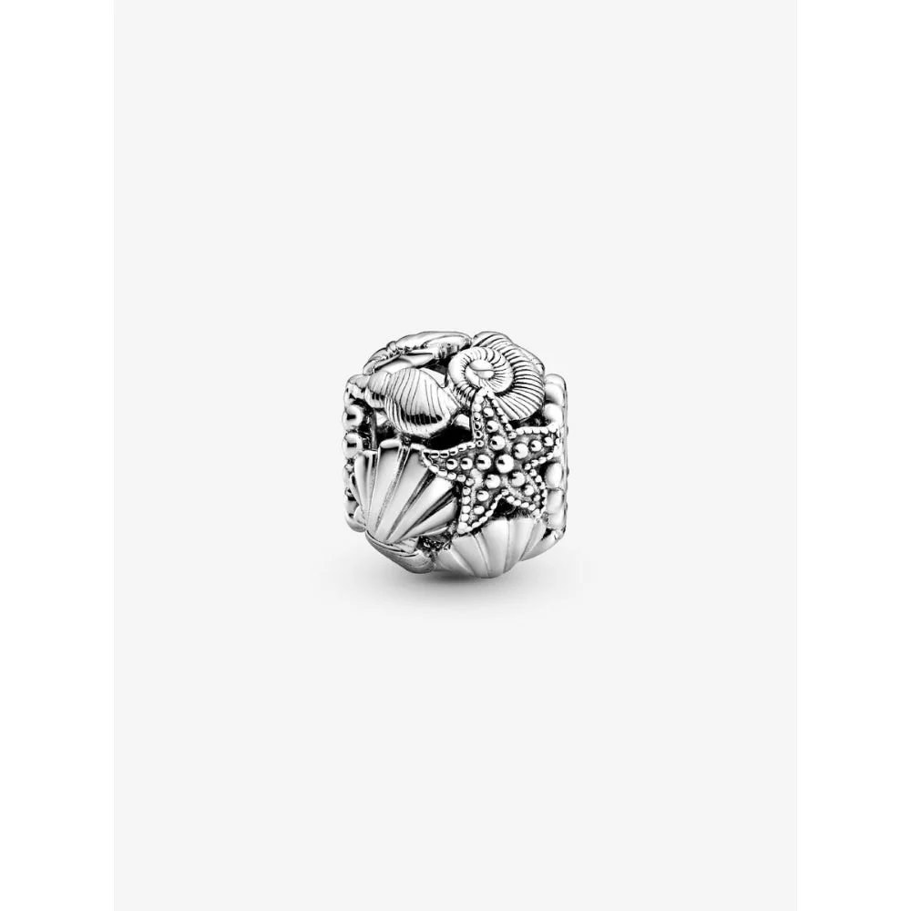 Pandora Silver Openwork Starfish, Shells & Hearts Charm - Image 4