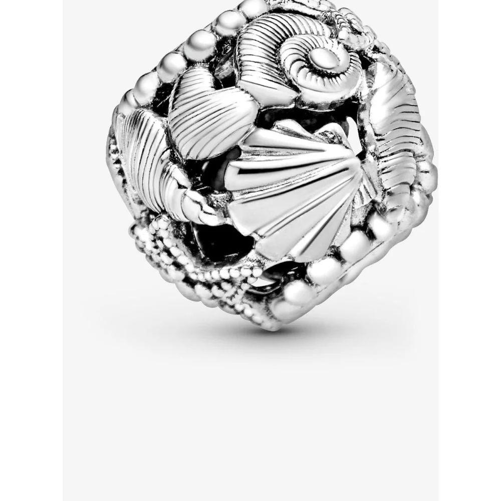 Pandora Silver Openwork Starfish, Shells & Hearts Charm - Image 6