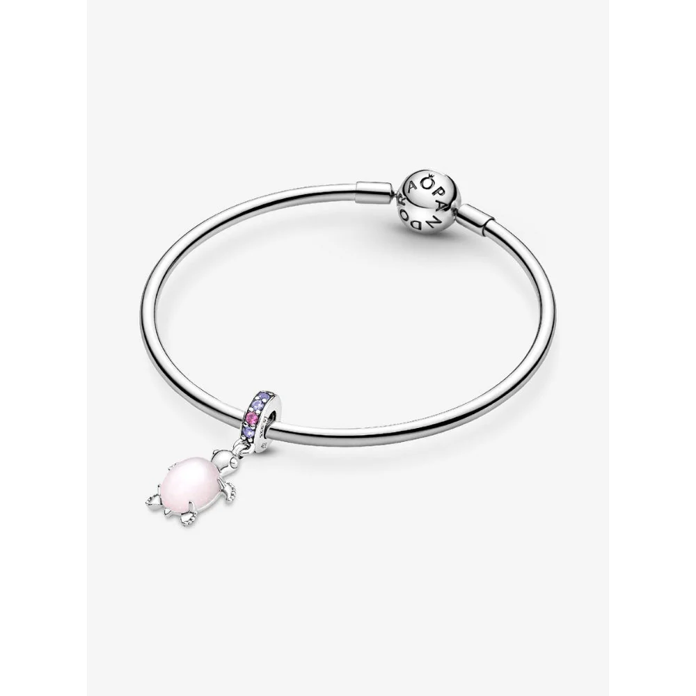 Pandora Silver Murano Glass Pink Sea Turtle Dangle Charm - Image 5