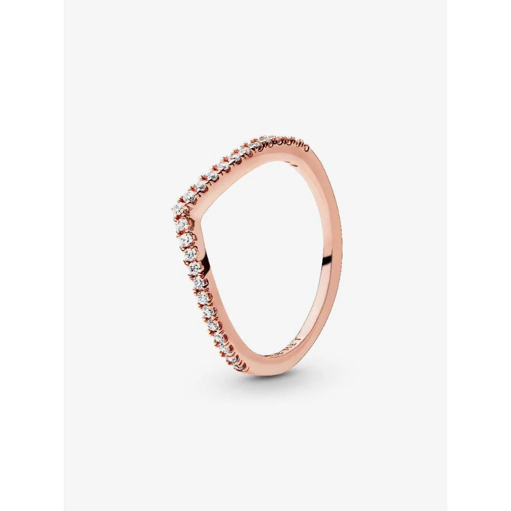 Pandora
Rose Gold Plated Sparkling Wishbone Ring