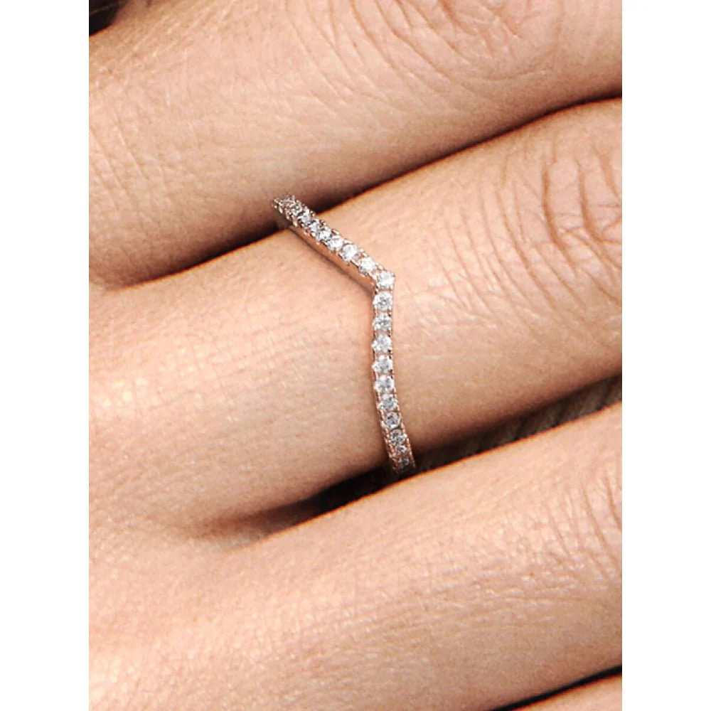 Pandora
Rose Gold Plated Sparkling Wishbone Ring - Image 2