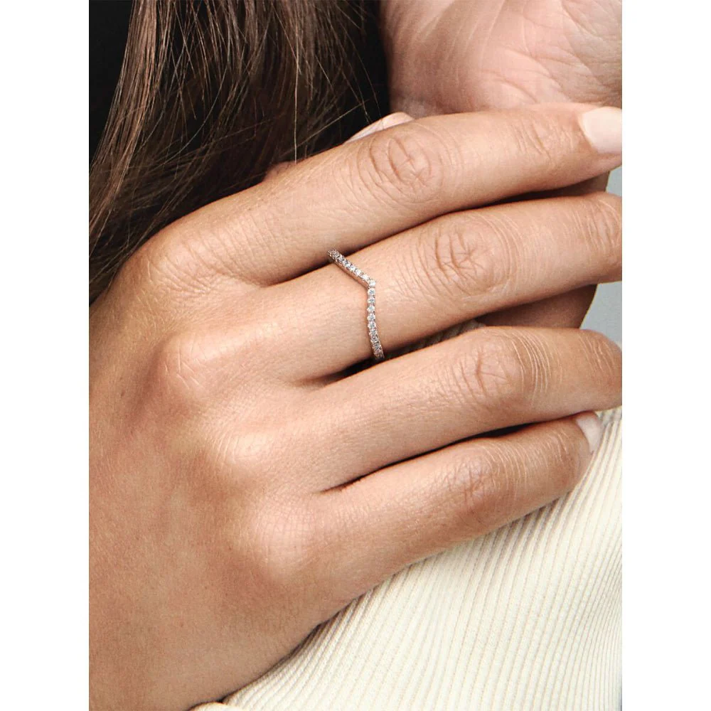 Pandora
Rose Gold Plated Sparkling Wishbone Ring - Image 3